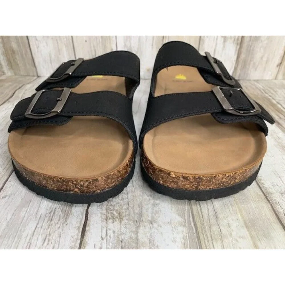Aloha‎ Island Womens Size 9W Black Strap Buckle Sandals